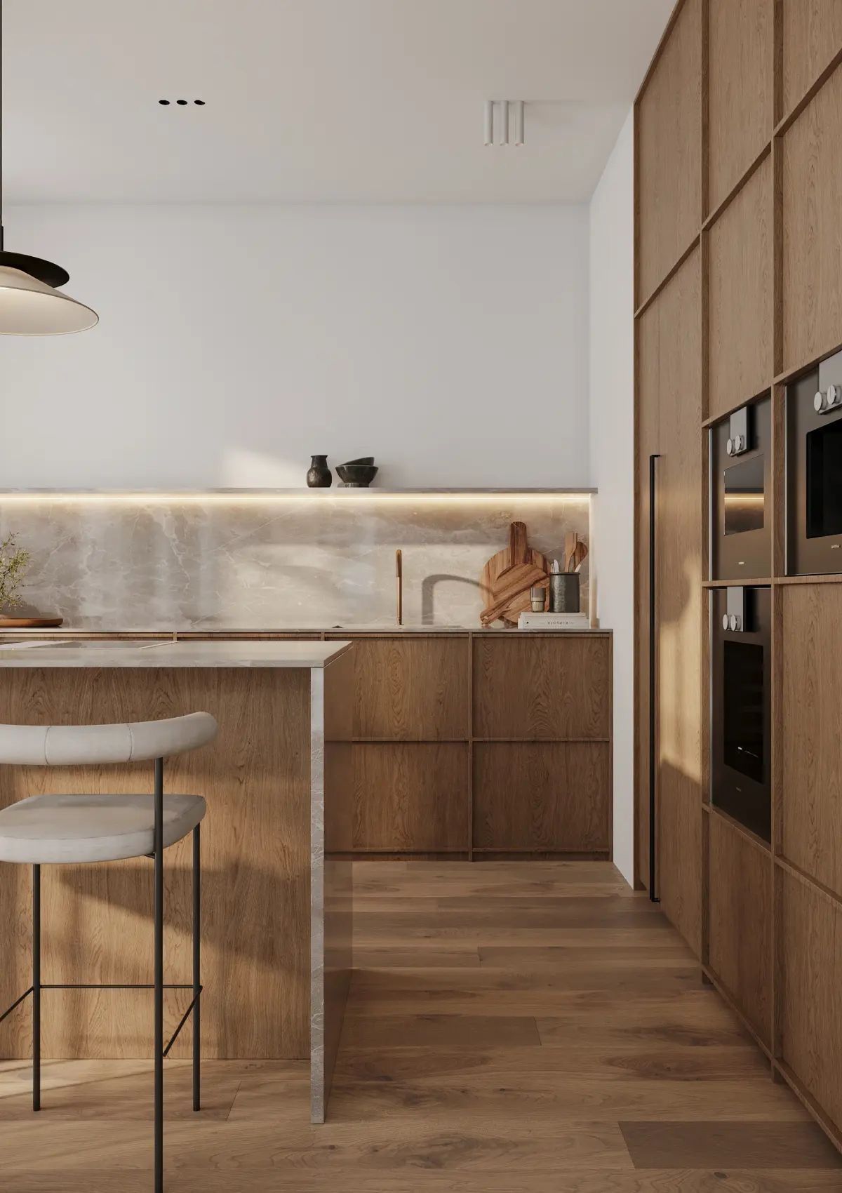 Oak Kitchen with Stone Worktop