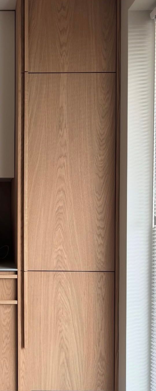 Full-height oak pantry unit
