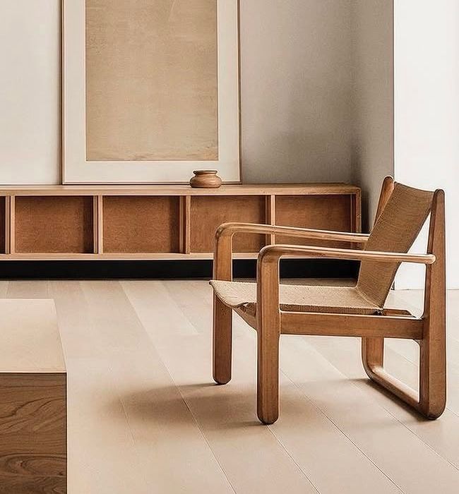 Reading chair beside the sideboard